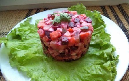 как приготовить винегрет с куриным филе