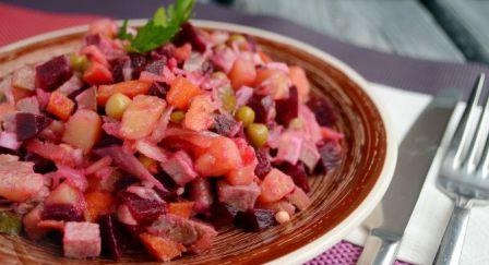 Как приготовить винегрет с мясом