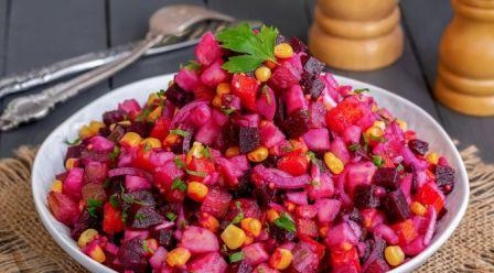 Как приготовить винегрет с кукурузой